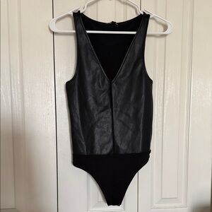 Express Black Faux Leather Kids Bodysuit